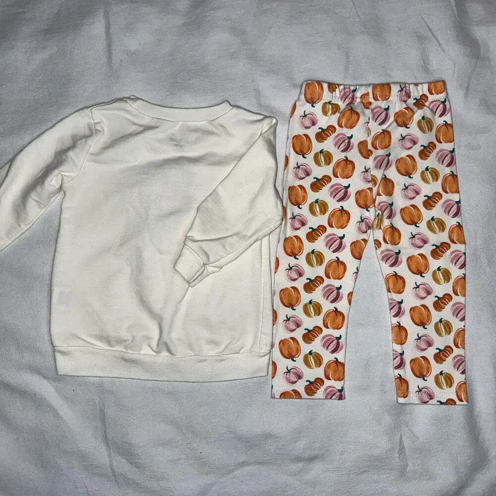 Chick Pea Baby Girls’ 2-Piece Pumpkin Outfit Set – Size 12M - Picture 5 of 7